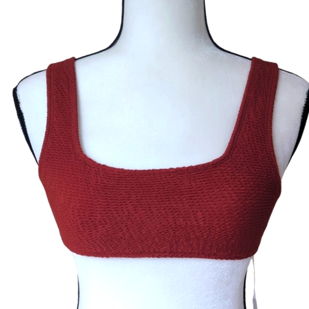 NWT TJ Swim Bikini Top XS Clay